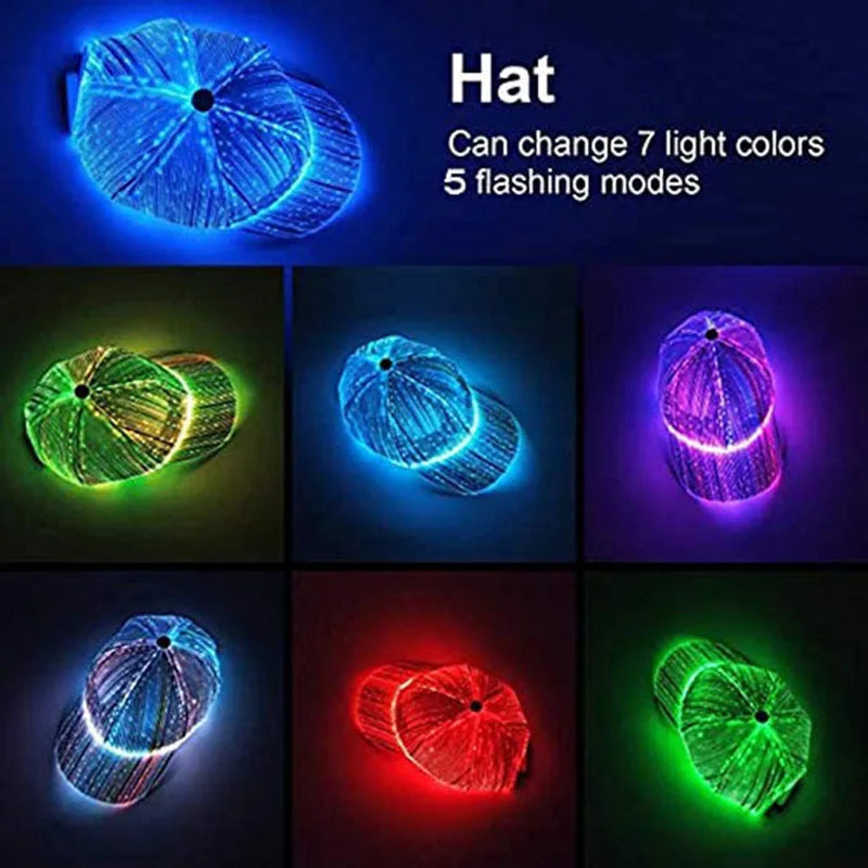 LED Light up Baseball Hat Flashing Glow Rave Party Cap Halloween trick or treat funny Pumpkin hat for man women cosplay costume