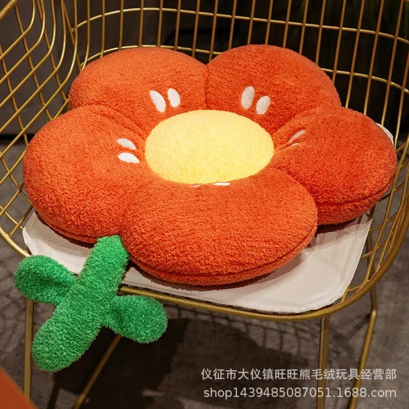 Stuffed Plants Plush Little Red Flower Pillow Sleeping Bed Cushion Doll Plush Toy Cute Tulip Flower Doll Brithday Gift for Kid