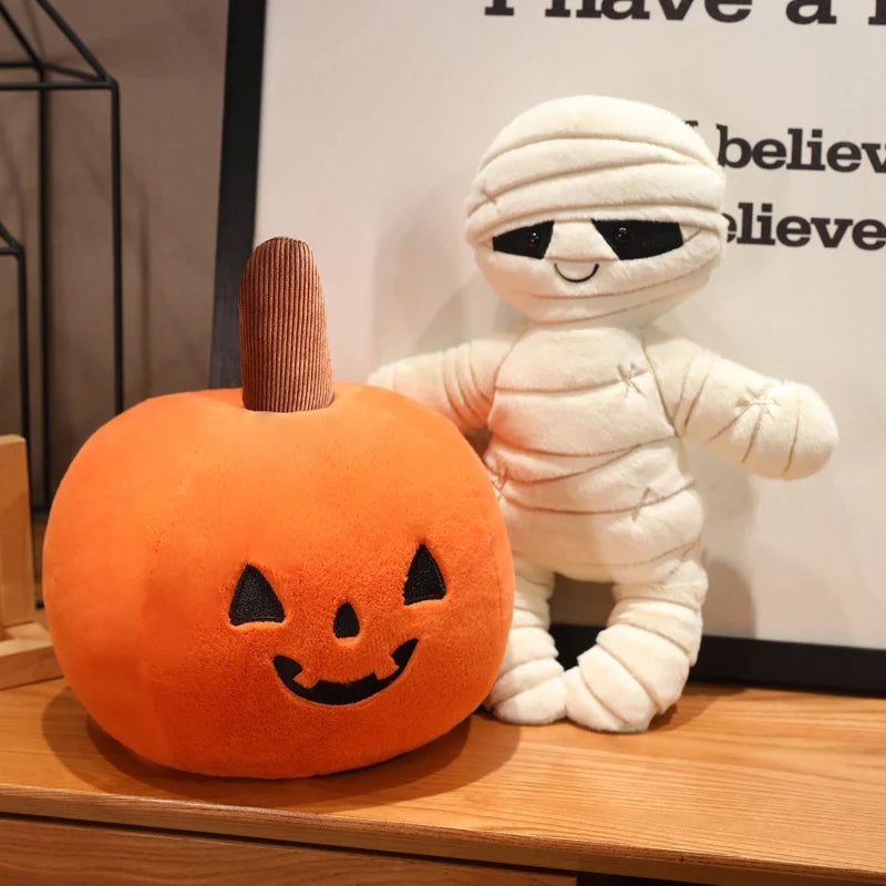 Halloween Plush Pumpkin & Mummy