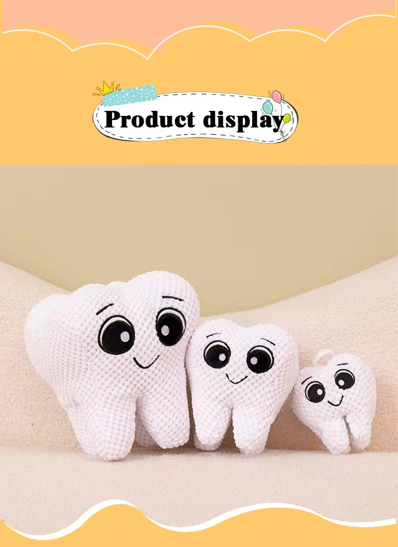 Cute imitation tooth plush toy cute white tooth plush soft pillow funny sofa cushion decoration children's gifts