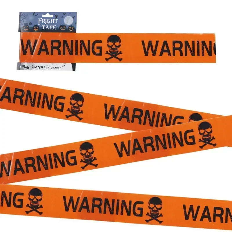 Halloween Isolation Warning Strip Scene Decoration Props Halloween Europe and The United States Skull Decoration Warning Strip