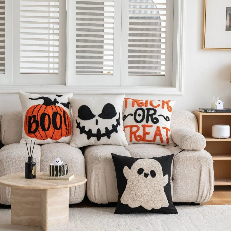 Modern Halloween Throw Pillow