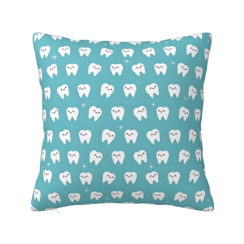 Custom Kawaii Tooth Fairy Pattern Teeth Pillow Case Care Dental Health Chair Cushion Cover Square Pillowcase