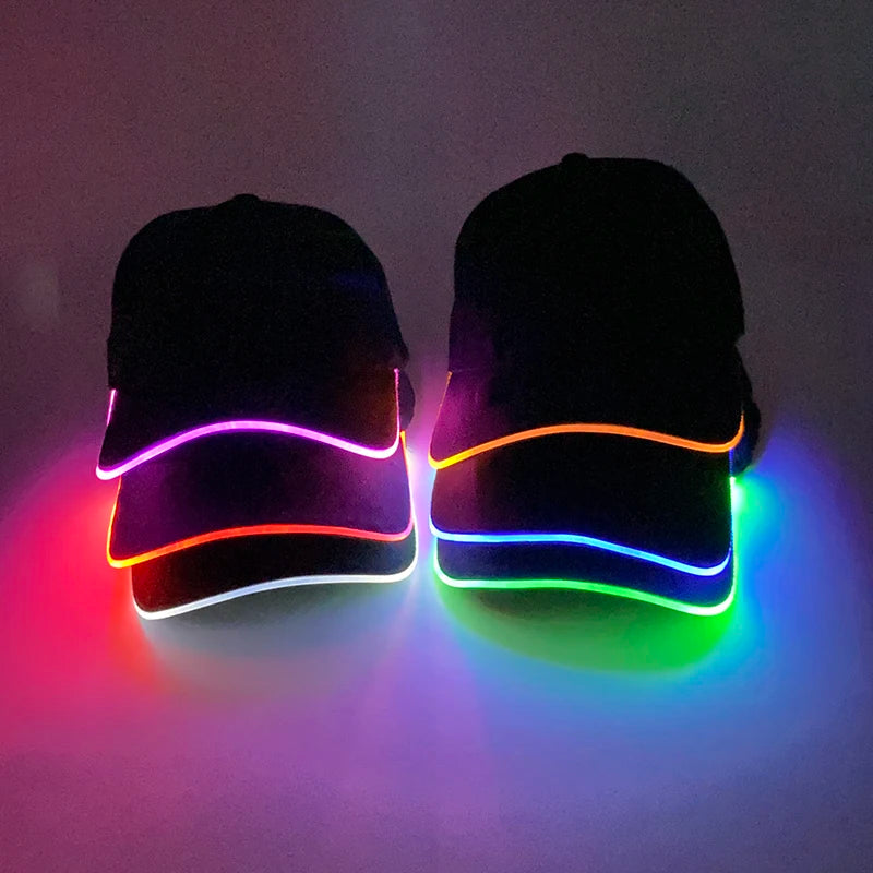 LED Light up Baseball Hat Flashing Glow Rave Party Cap Halloween trick or treat funny Pumpkin hat for man women cosplay costume