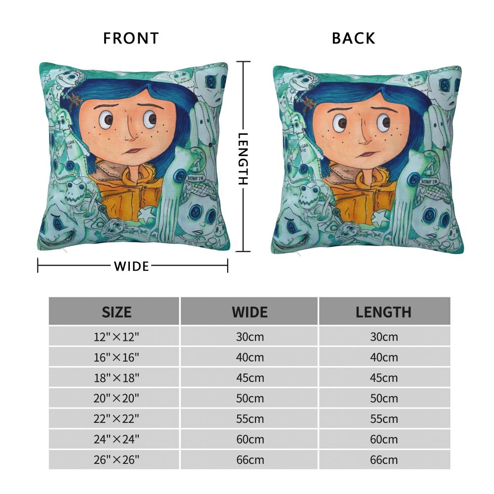 Coraline Horror Movie Cushion Cover