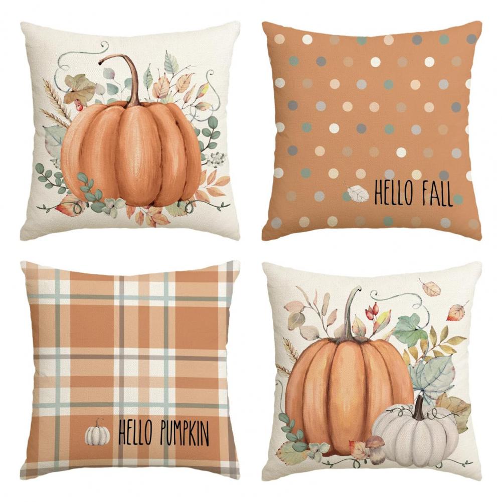 Autumn Pumpkin Throw Pillow Covers Set