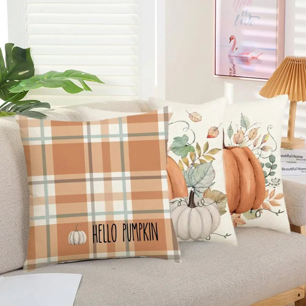 Autumn Pumpkin Throw Pillow Covers Set