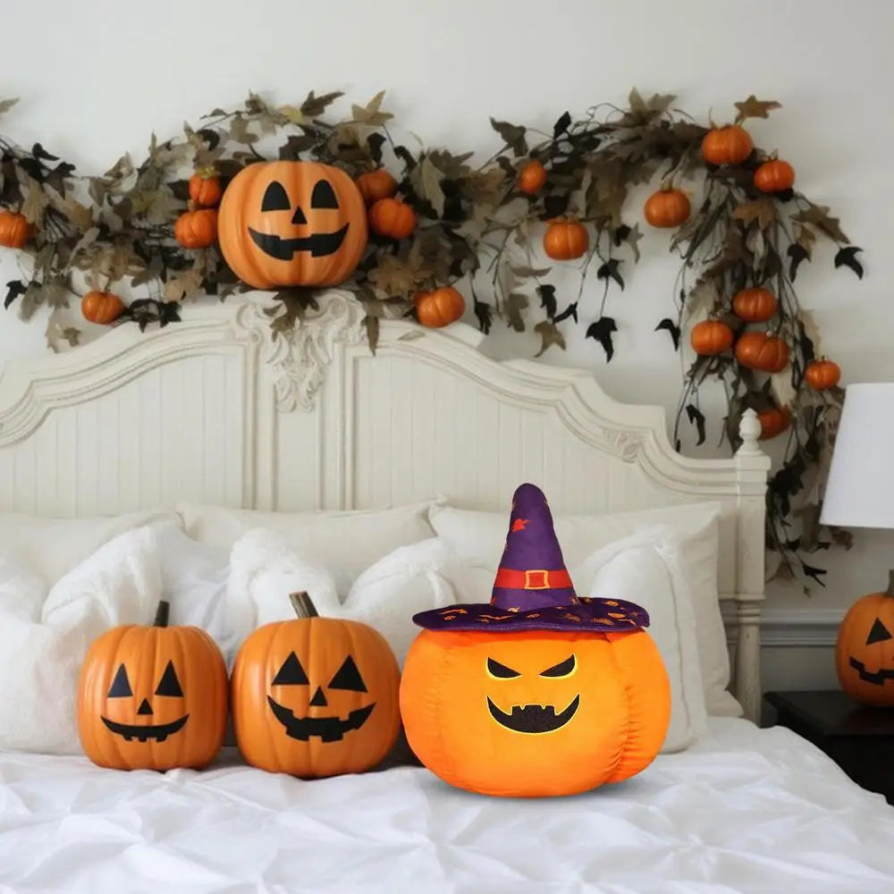 Witch Hat Pumpkin Plush Pillow