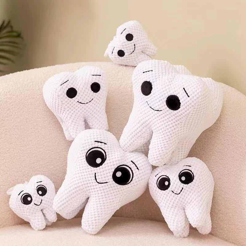 Cute imitation tooth plush toy cute white tooth plush soft pillow funny sofa cushion decoration children's gifts