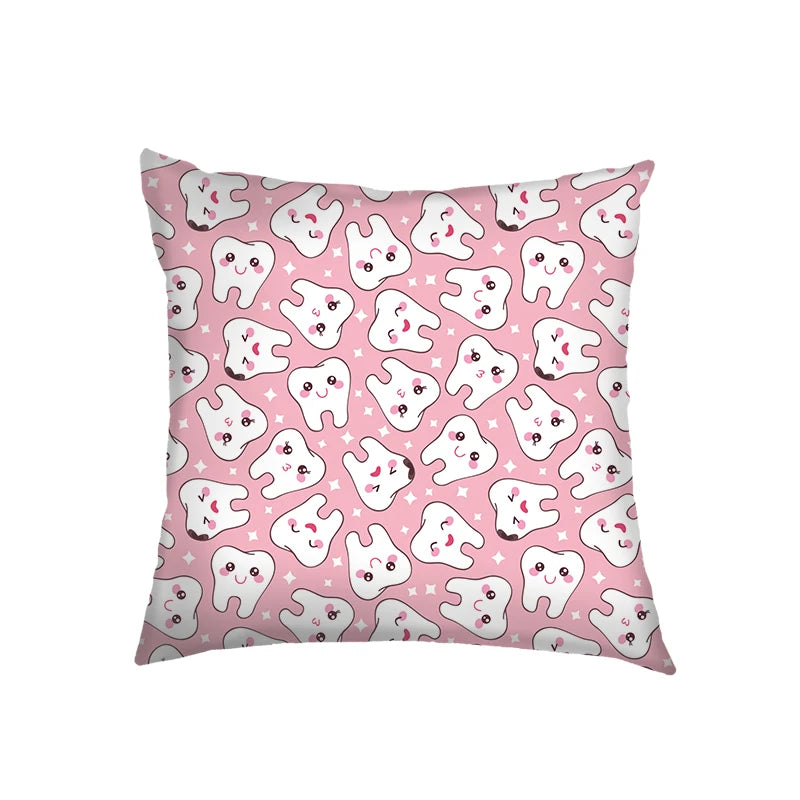 Cartoon Tooth / Teeth / Floss Cushion Covers Tooth Fairy Pillowcases Sofa Bedroom House Office Pillowcase Home Party Car Bedding