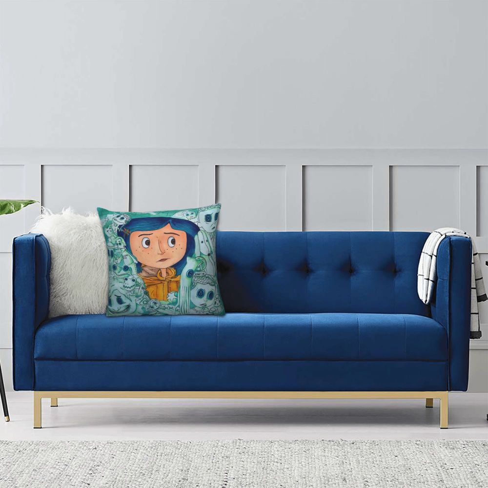 Coraline Horror Movie Cushion Cover