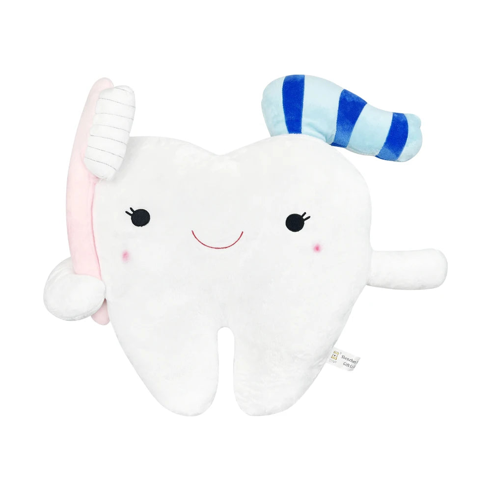 Dental Cute Tooth Shape Sofa Cushion Pillow Tooth Brushing Demo Teaching Model For Girls Children Kids Dentist Decorative Gift