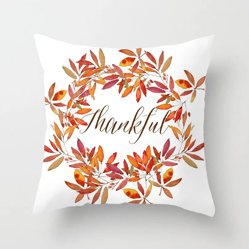 Flower Letter Printed Cushion Cover