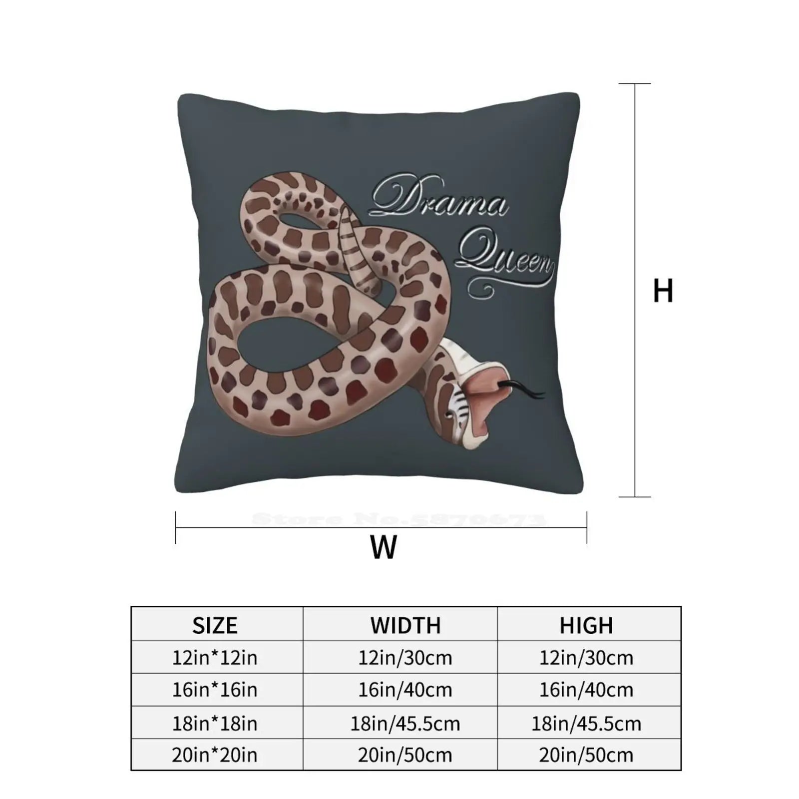 Drama Queen of Snake Pillow Cover