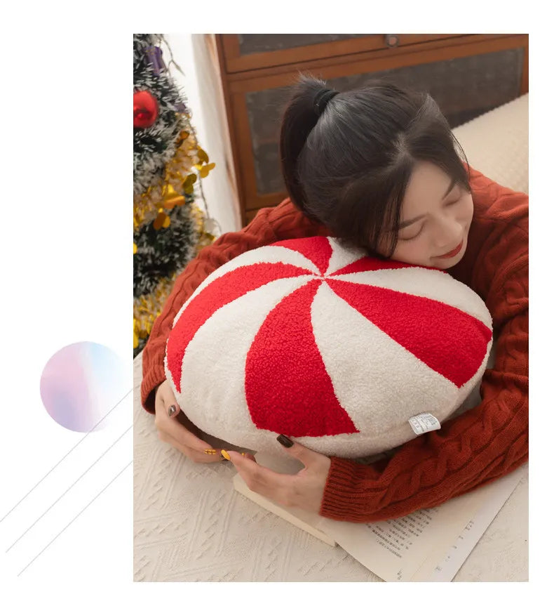 New Christmas Pillow Plush Plush Toys Christmas Snowhouse Candy Cushion Creative Snowflakes Flower Wreath Decoration Gift