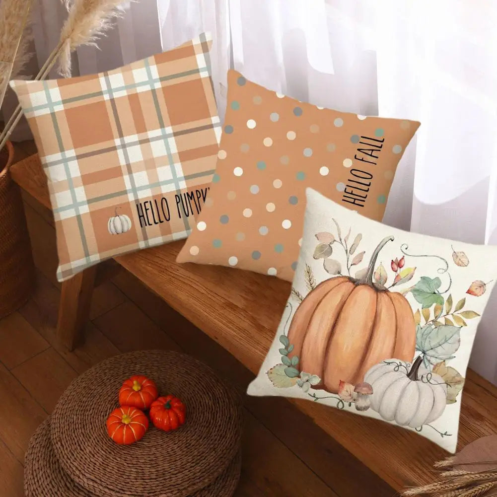 Autumn Pumpkin Throw Pillow Covers Set