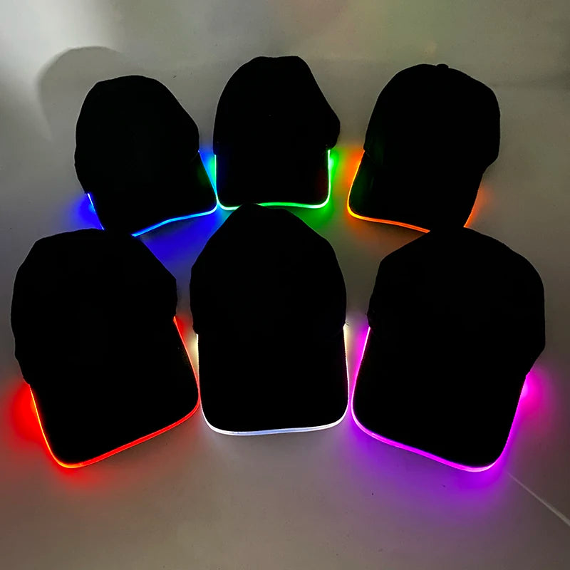 LED Light up Baseball Hat Flashing Glow Rave Party Cap Halloween trick or treat funny Pumpkin hat for man women cosplay costume