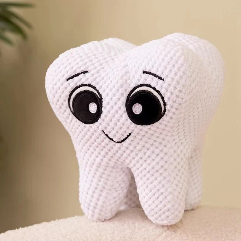 Cute imitation tooth plush toy cute white tooth plush soft pillow funny sofa cushion decoration children's gifts