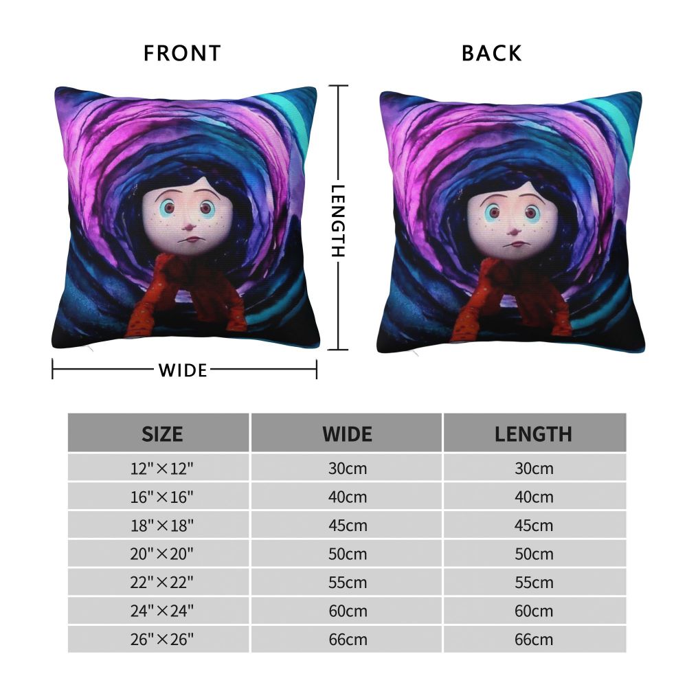 Coraline Horror Movie Cushion Cover