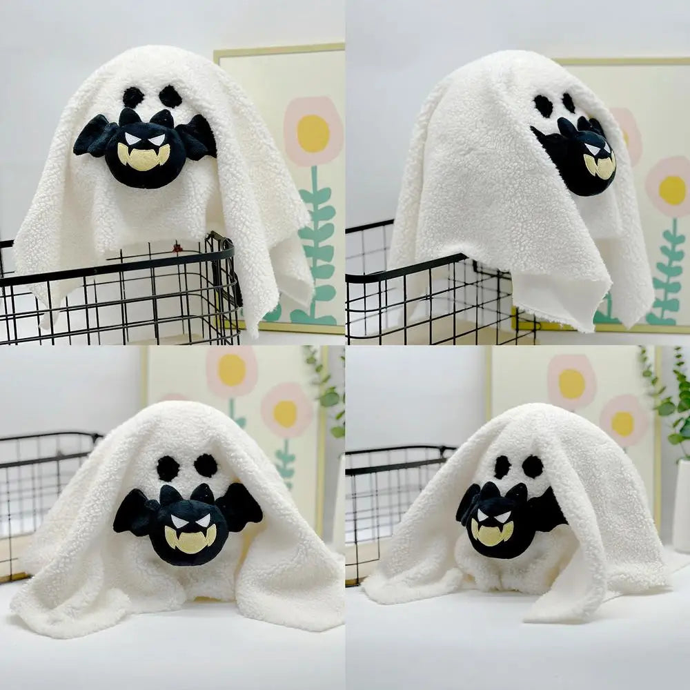 Ghost Plush Pillow with Bat