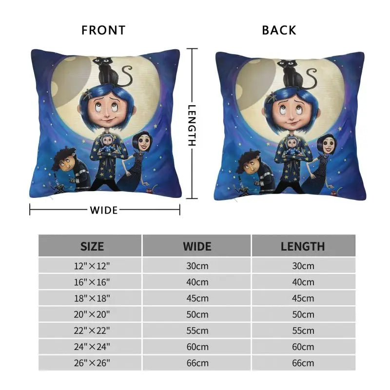 Coraline Horror Movie Cushion Cover