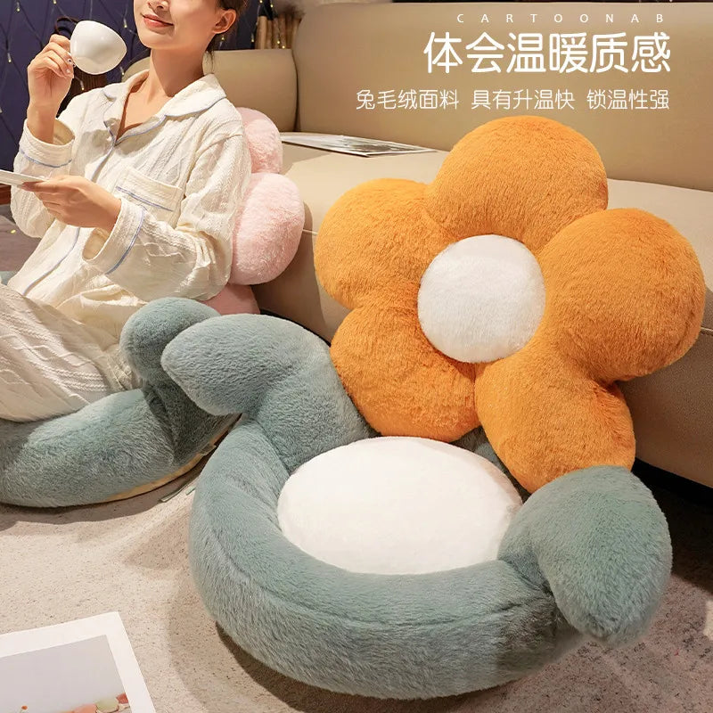 Creative Giant Five Petals Wrap Hip Plush Seat Cushion Cute Stuffed Flowers Sofa Pillow Plushie Toy Kawaii Room Deco Girls Gifts