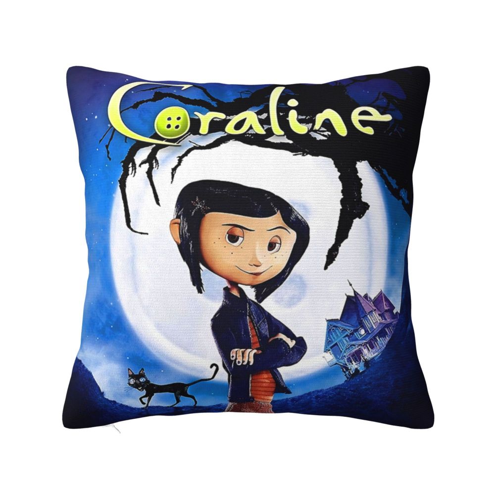 Coraline Horror Movie Cushion Cover