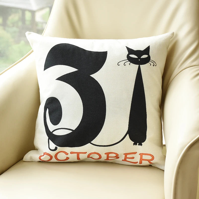 Halloween Linen Cushion Cover