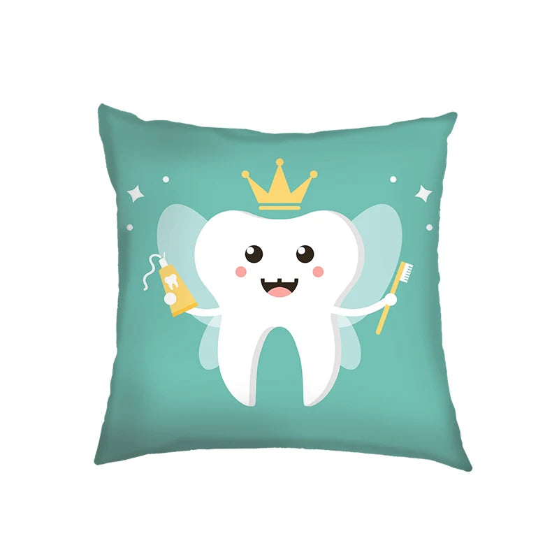 Cartoon Tooth / Teeth / Floss Cushion Covers Tooth Fairy Pillowcases Sofa Bedroom House Office Pillowcase Home Party Car Bedding