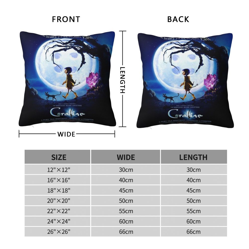 Coraline Horror Movie Cushion Cover