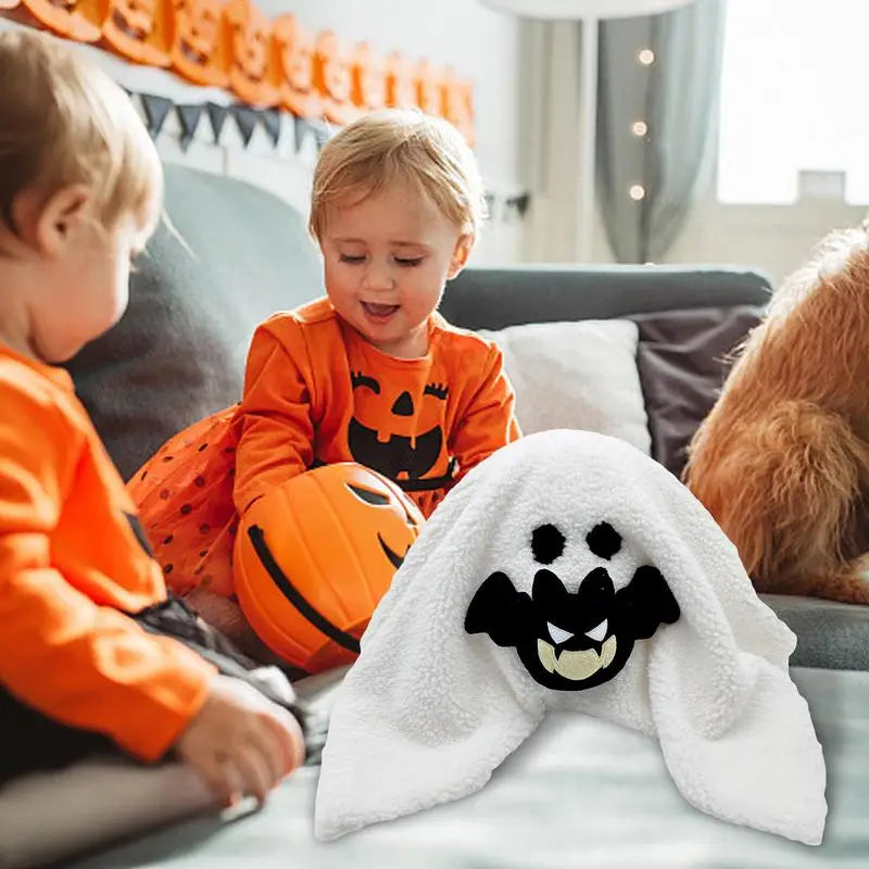 Ghost Plush Pillow with Bat