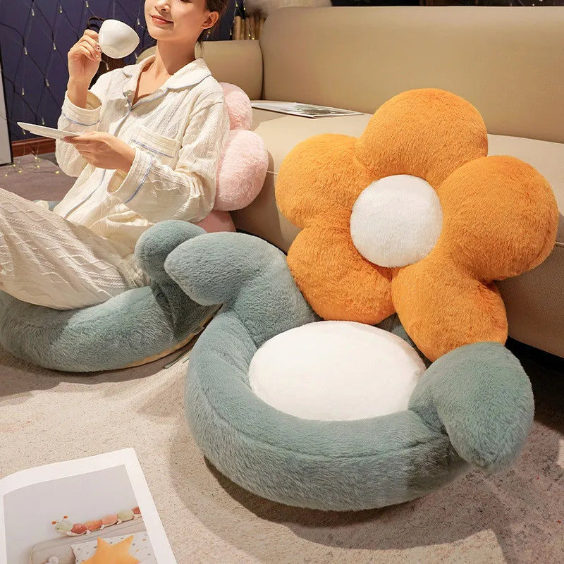 Creative Giant Five Petals Wrap Hip Plush Seat Cushion Cute Stuffed Flowers Sofa Pillow Plushie Toy Kawaii Room Deco Girls Gifts