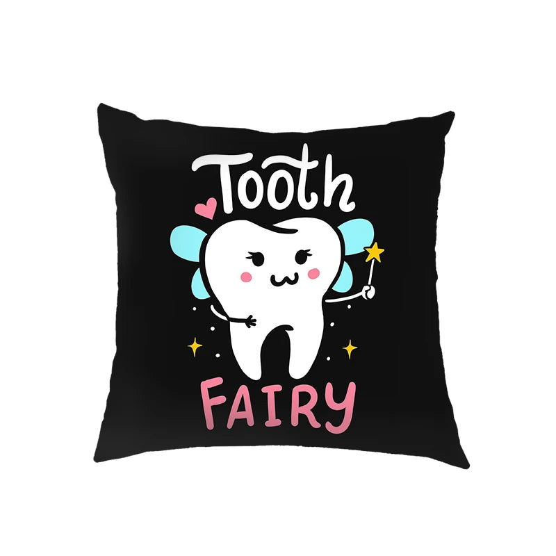 Cartoon Tooth / Teeth / Floss Cushion Covers Tooth Fairy Pillowcases Sofa Bedroom House Office Pillowcase Home Party Car Bedding