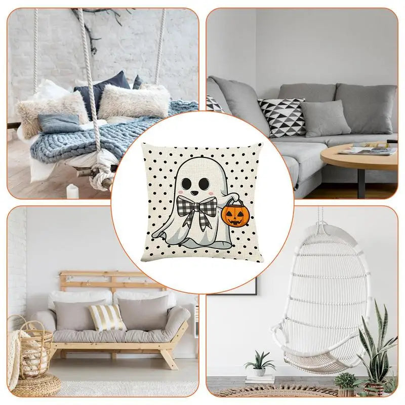 Halloween Pumpkin & Ghost Pillow Covers