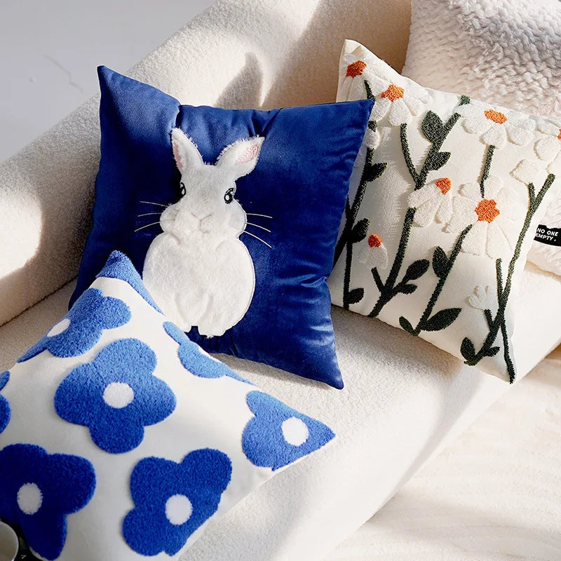 Blue Cute Throw Pillow Cases