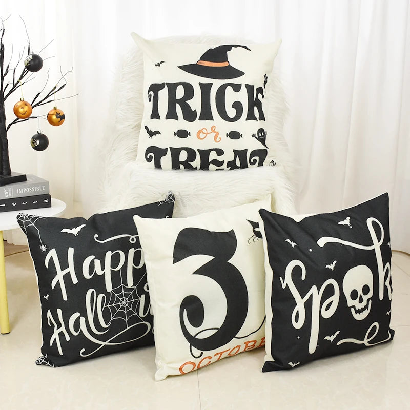 Halloween Linen Cushion Cover