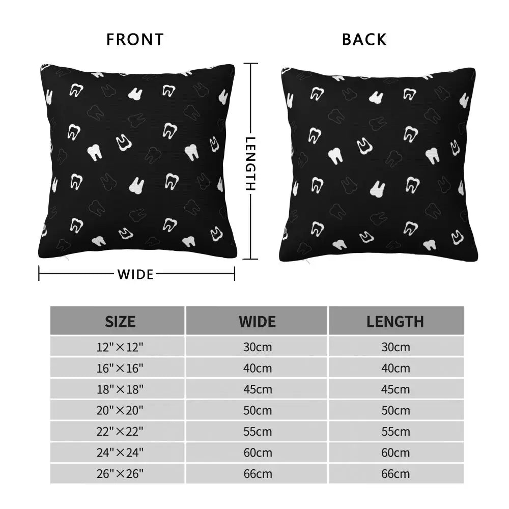 Custom Kawaii Tooth Fairy Pattern Teeth Pillow Case Care Dental Health Chair Cushion Cover Square Pillowcase