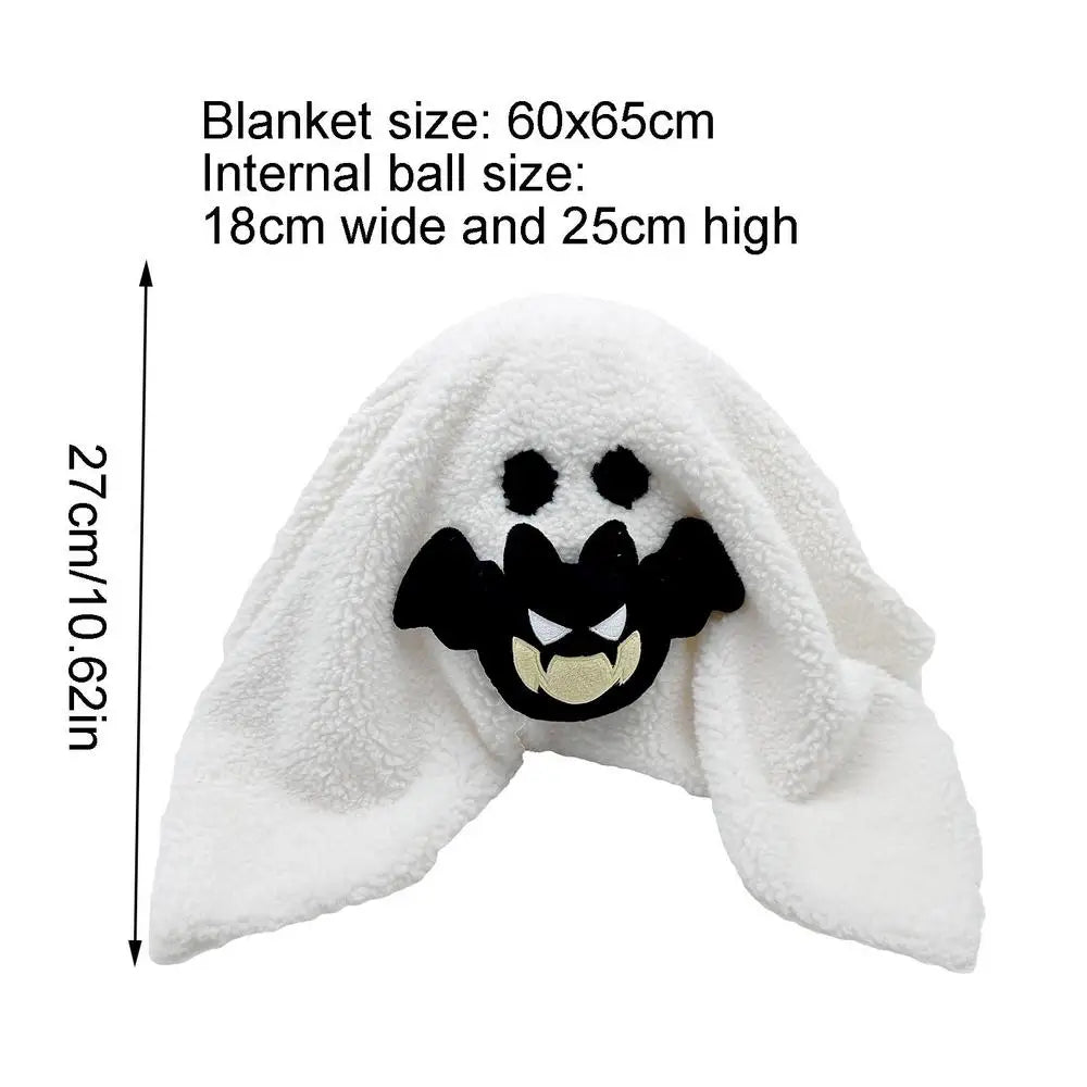 Ghost Plush Pillow with Bat