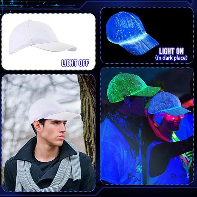 LED Light up Baseball Hat Flashing Glow Rave Party Cap Halloween trick or treat funny Pumpkin hat for man women cosplay costume