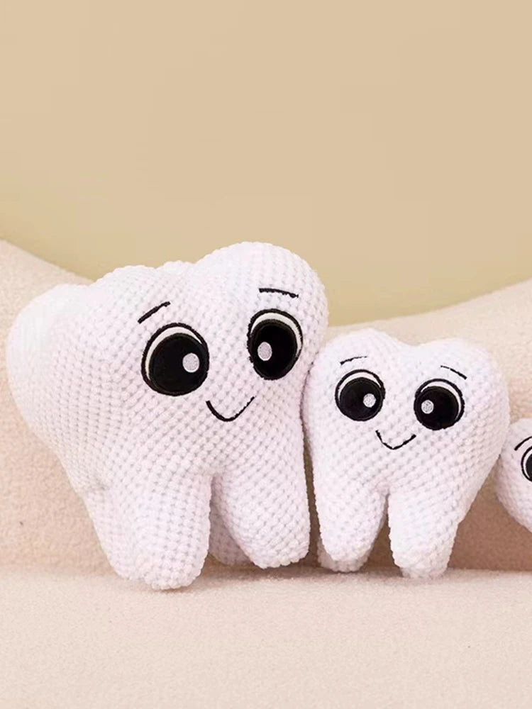 Cute imitation tooth plush toy cute white tooth plush soft pillow funny sofa cushion decoration children's gifts