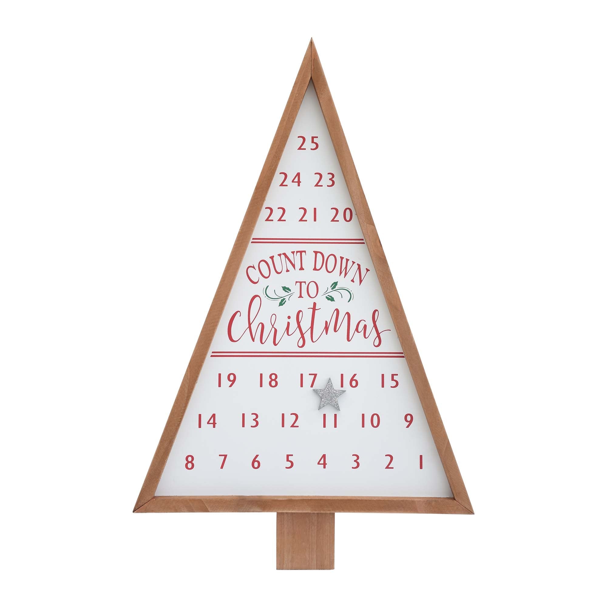 Wood Wall Countdown Calendar Sign with Star Magnet