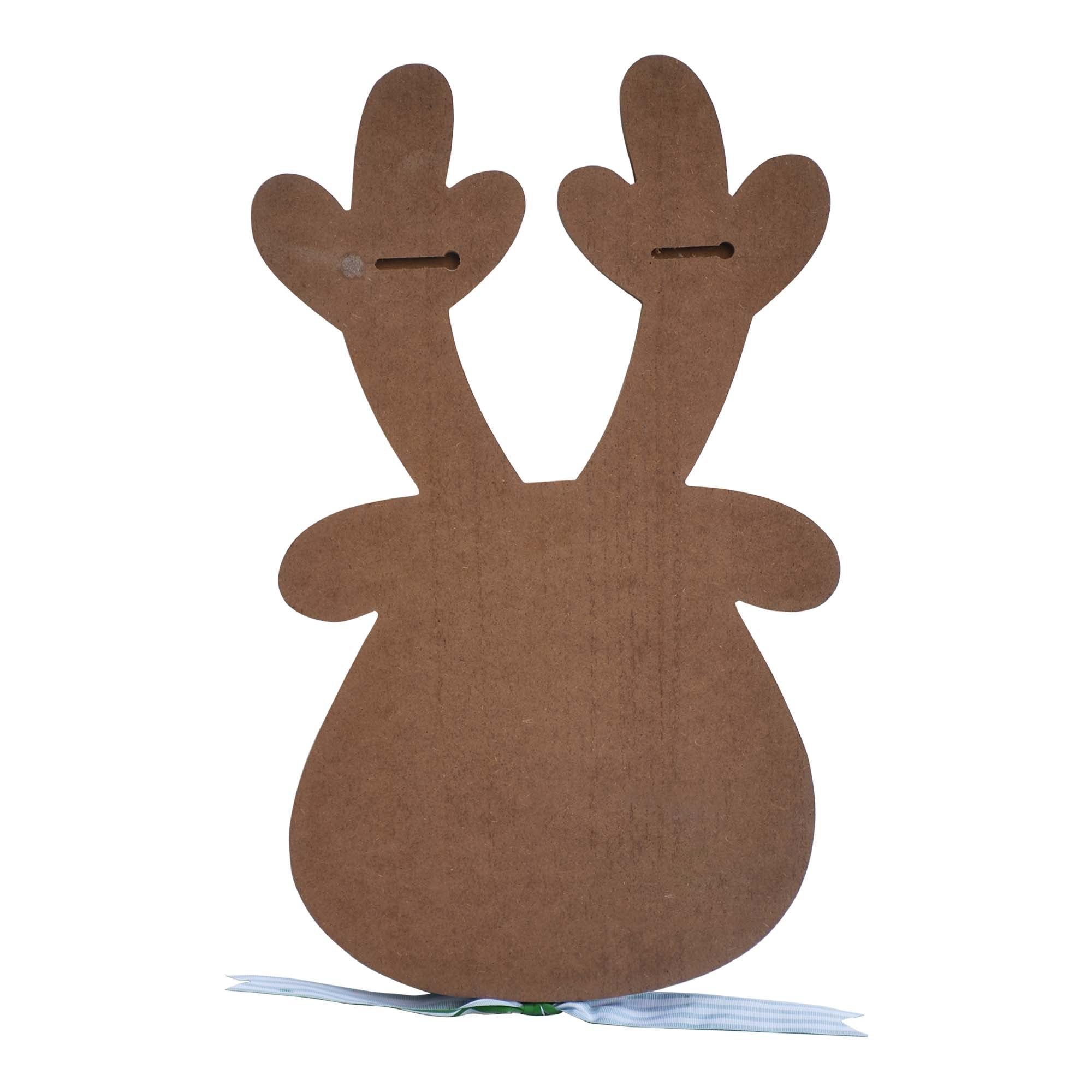 Reindeer Shaped Wood Wall Christmas Countdown Calendar