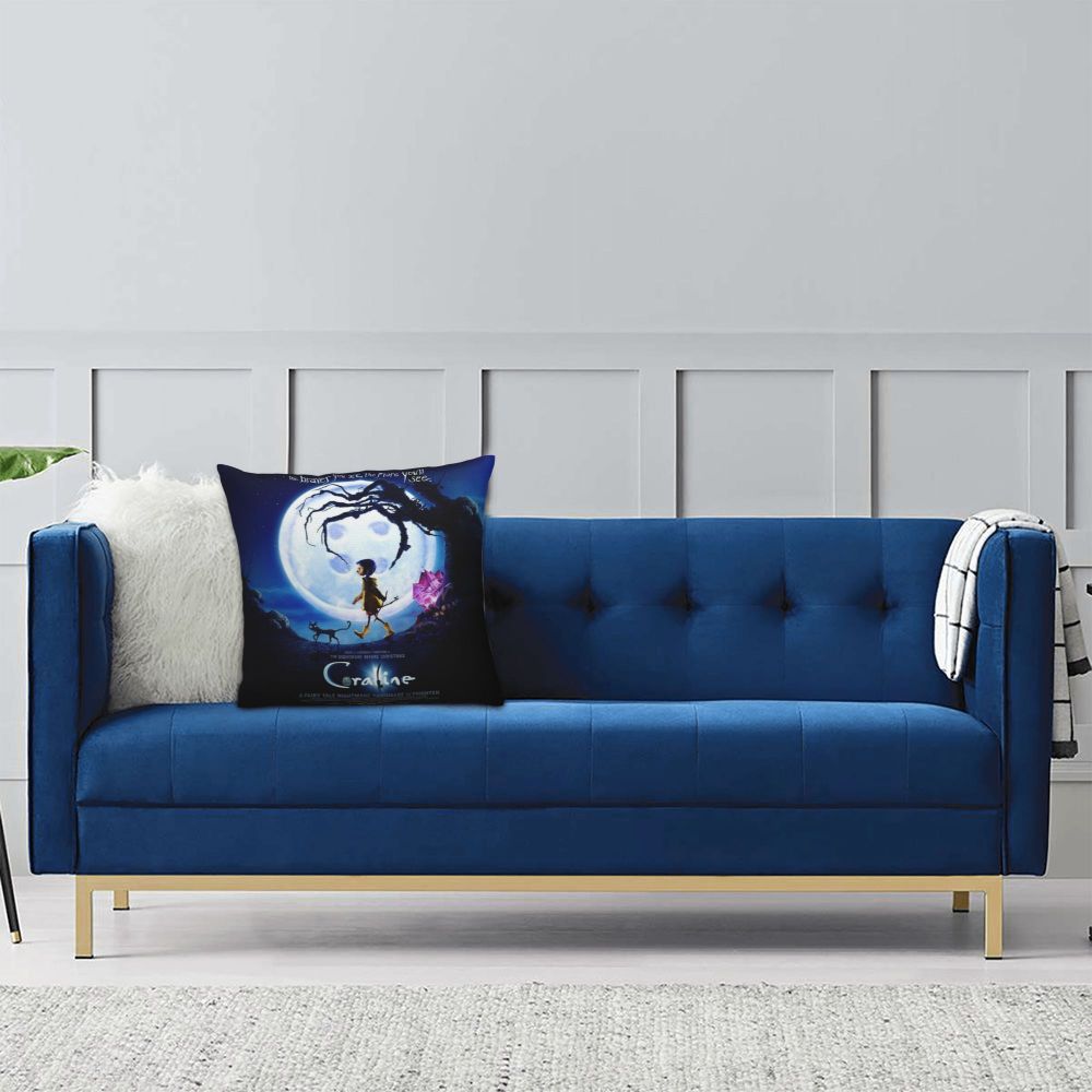 Coraline Horror Movie Cushion Cover