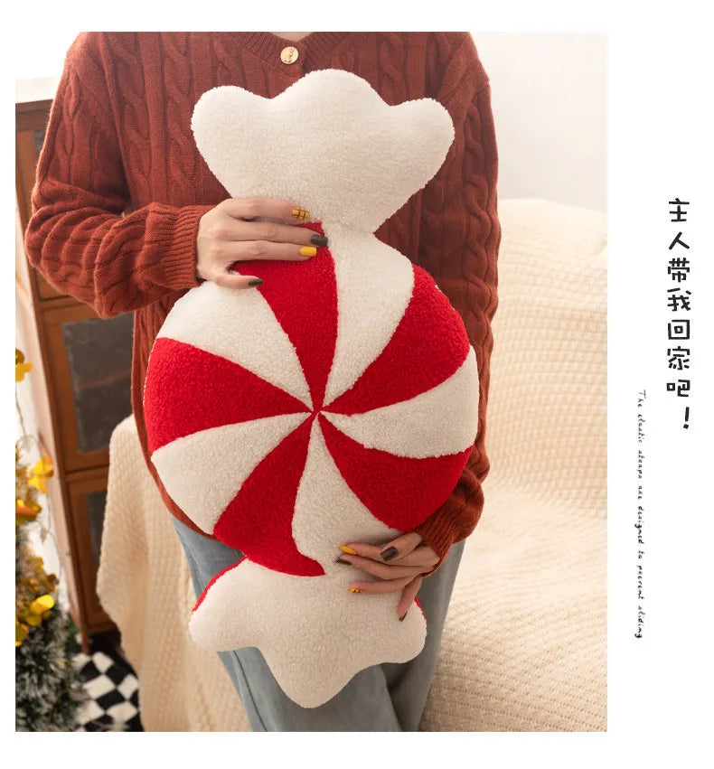 New Christmas Pillow Plush Plush Toys Christmas Snowhouse Candy Cushion Creative Snowflakes Flower Wreath Decoration Gift