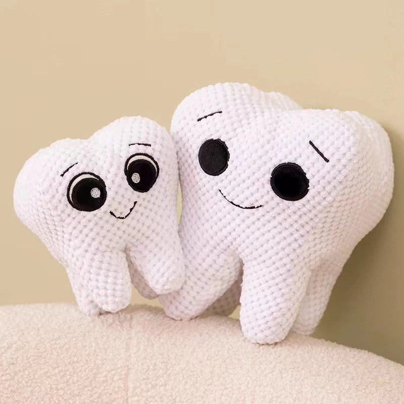 Cute imitation tooth plush toy cute white tooth plush soft pillow funny sofa cushion decoration children's gifts