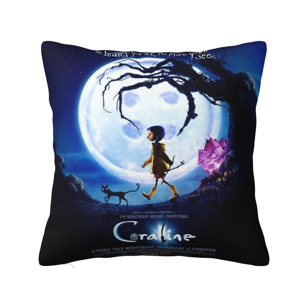 Coraline Horror Movie Cushion Cover