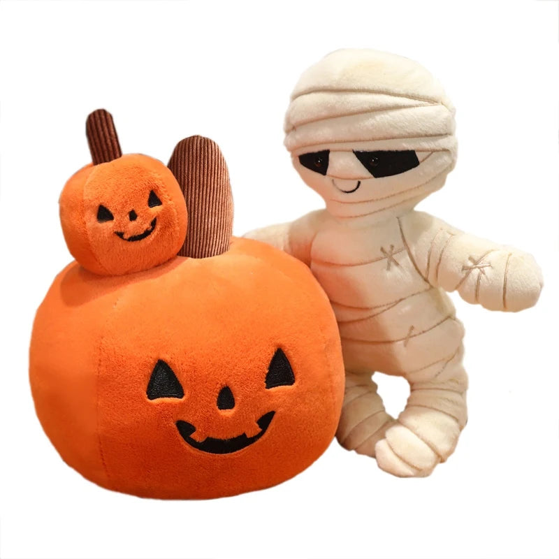 Halloween Plush Pumpkin & Mummy