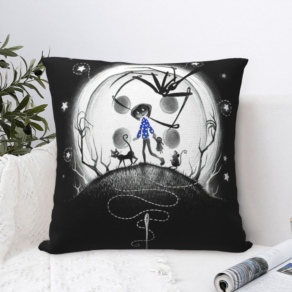 Coraline Horror Movie Cushion Cover