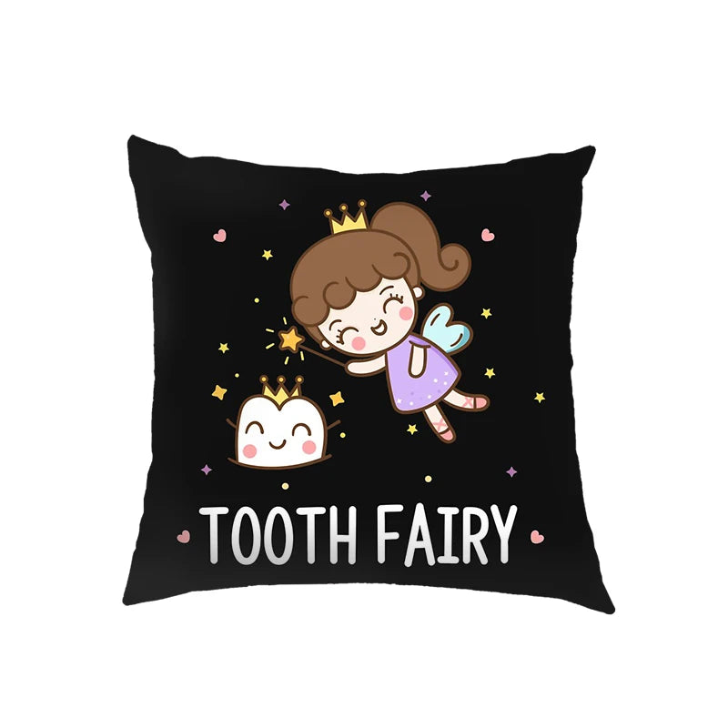 Cartoon Tooth / Teeth / Floss Cushion Covers Tooth Fairy Pillowcases Sofa Bedroom House Office Pillowcase Home Party Car Bedding