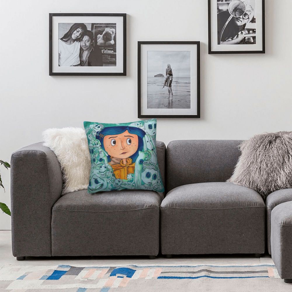 Coraline Horror Movie Cushion Cover